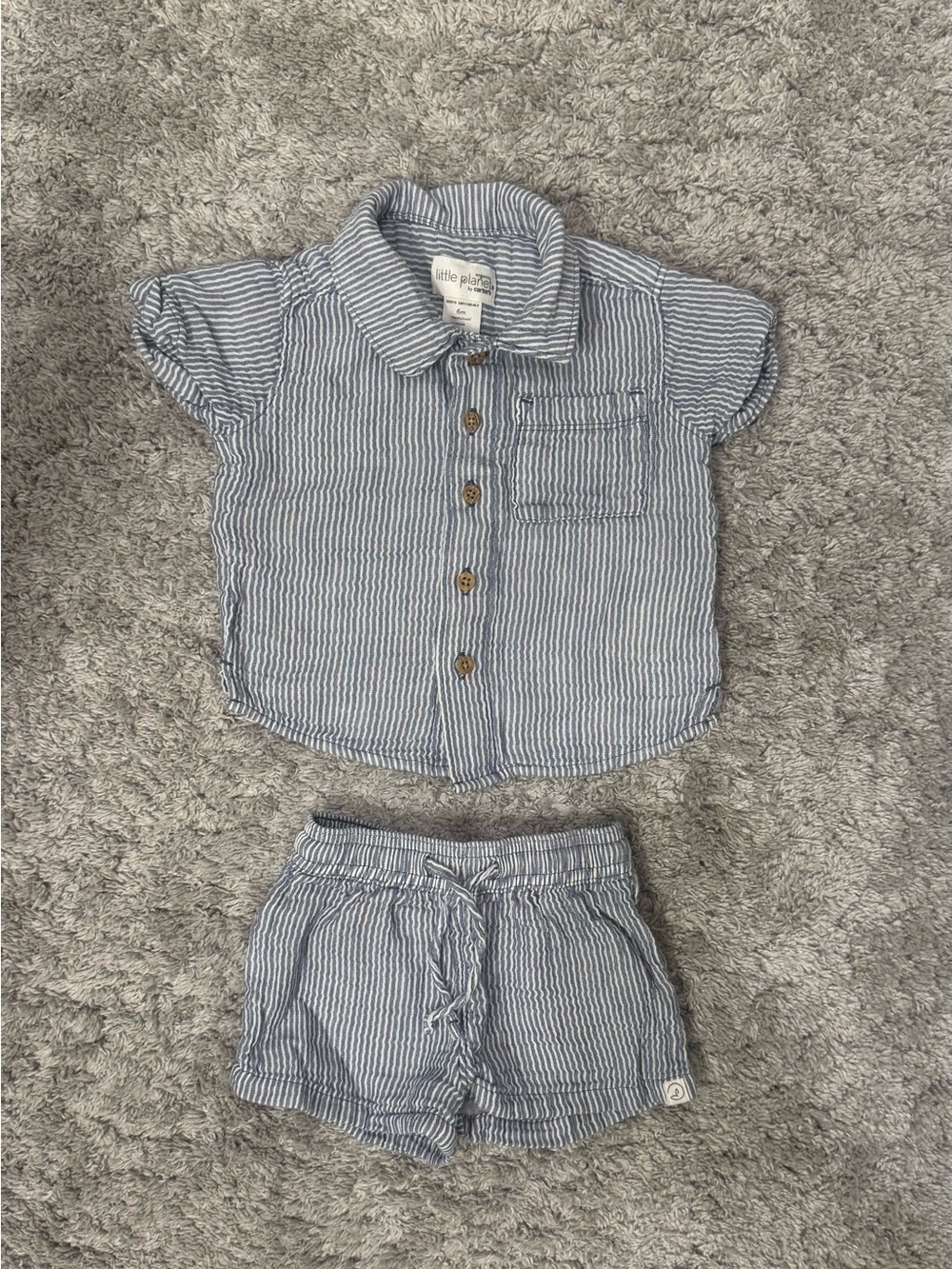 Carter’s Little Planet Organic Cotton Coastal Stripe Shirt & Shorts Set 6 Mo
